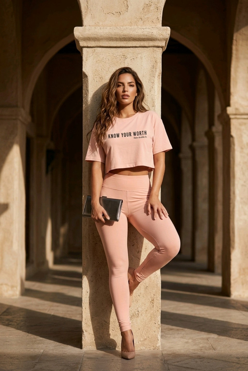 SOFT POWER crop top pink/ecru