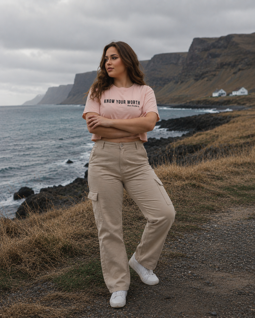 SOFT POWER crop top pink/ecru